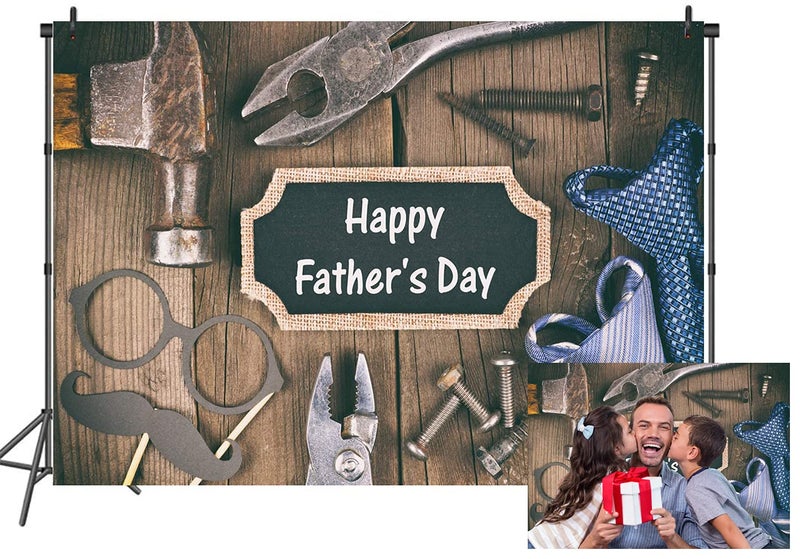 LTLYH 7x5ft Happy Father's Day Photography Backdrop Fathers Day Party Decoration Backdrop Best DAD Party Decor Father's Day Banner Backdrops for Photography 101 - Image 1
